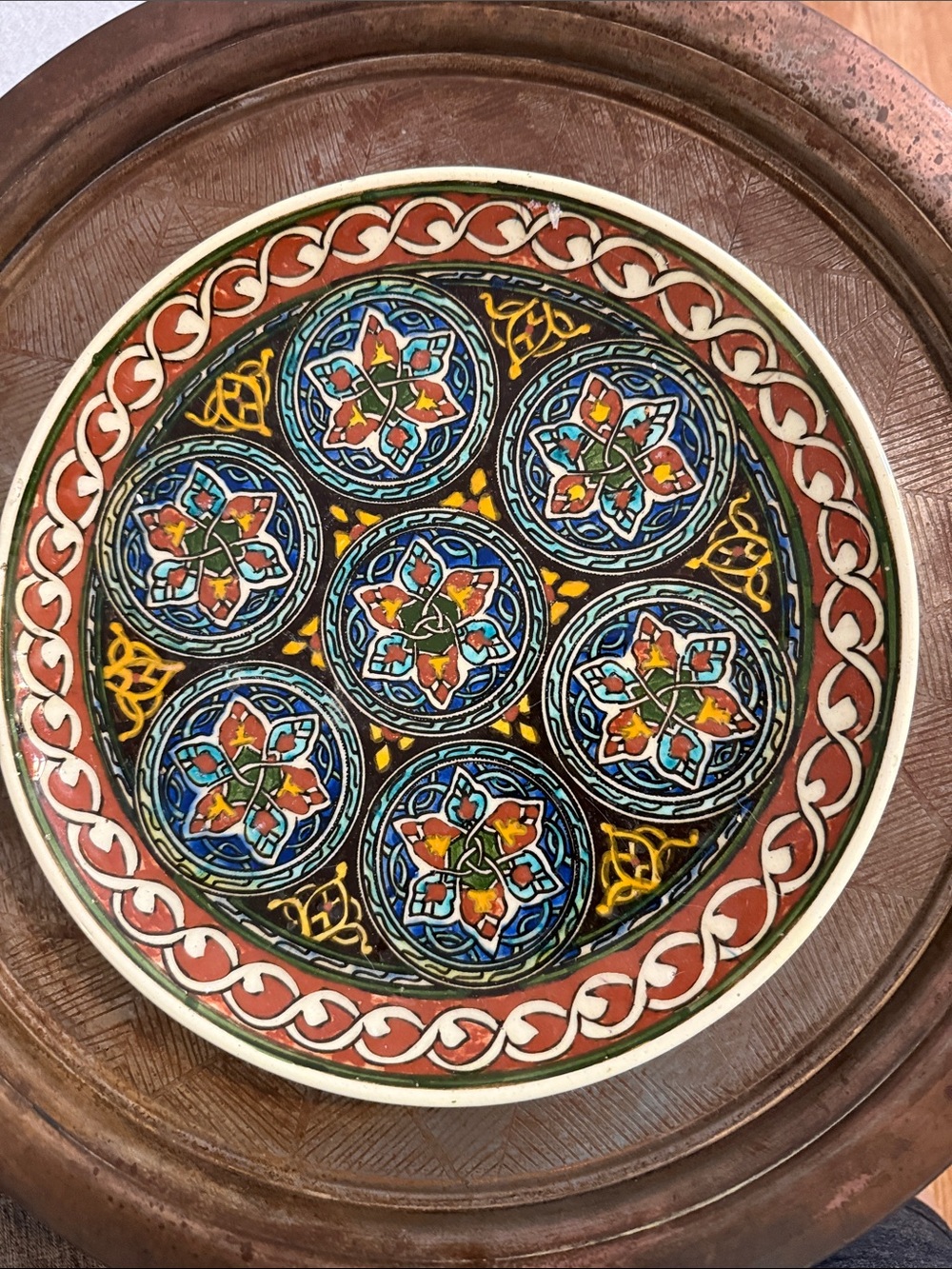 Hand-Painted Decorative Ceramic Plate - Multicolor